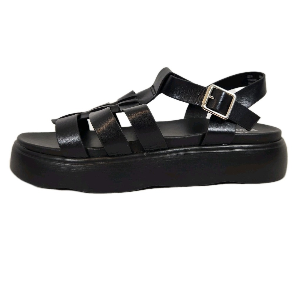ID Required Fisherman Sandals Womens Sz 9M Black Platform Chunky Y2K Grunge Goth